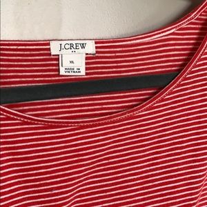 J. Crew Dresses - Jcrew T-shirt red/white ruffle dress J. Crew Dresses - Jcrew T-shirt red/white ruffle dress